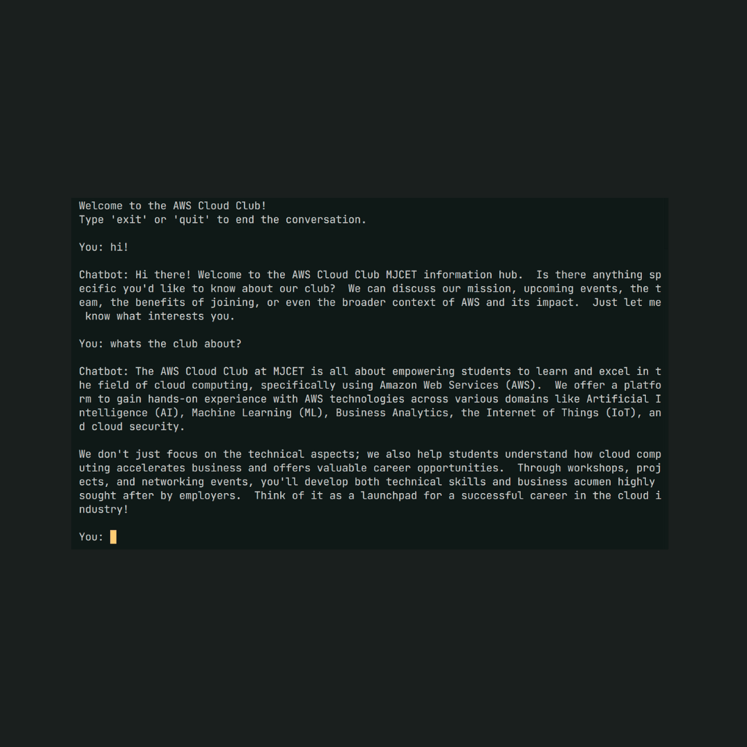 AWS Cloud Club Chatbot